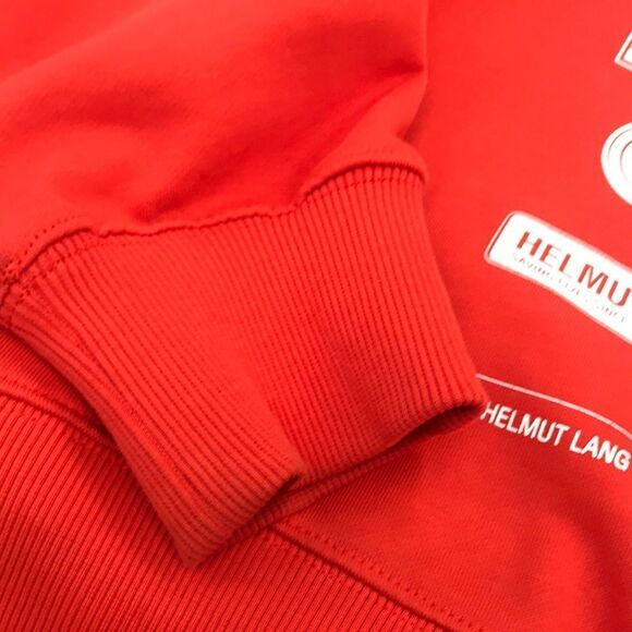 Vibrant Red Crewneck Sweater with Ribbed Cuffs - Picture 5 of 10